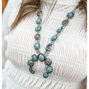 NEW Western Concho Squash Blossom Necklace